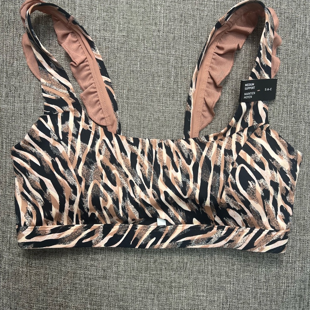 NWT! ADIDAS GORGEOUS SPORTS BRA~Sz Sm black/crème/rose gold, SO FLATTERING!